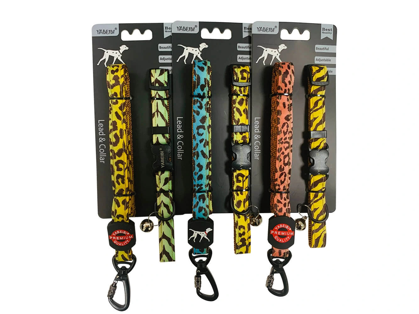 Laisse et Collier Colorés Léopard pour Chien