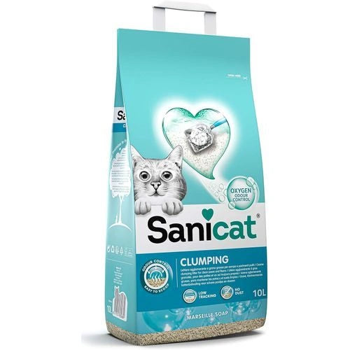 Litière Agglomérante Sanicat Parfum Savon de Marseille 10L