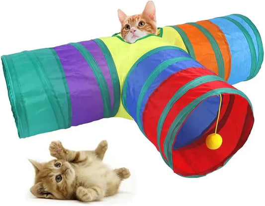 Jouet Tunnel Pliable Pour Chat (trois ouvertures)