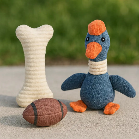 Pack 3 Jouets Chien – Os, Canard & Balle à Prix Mini (219DH)